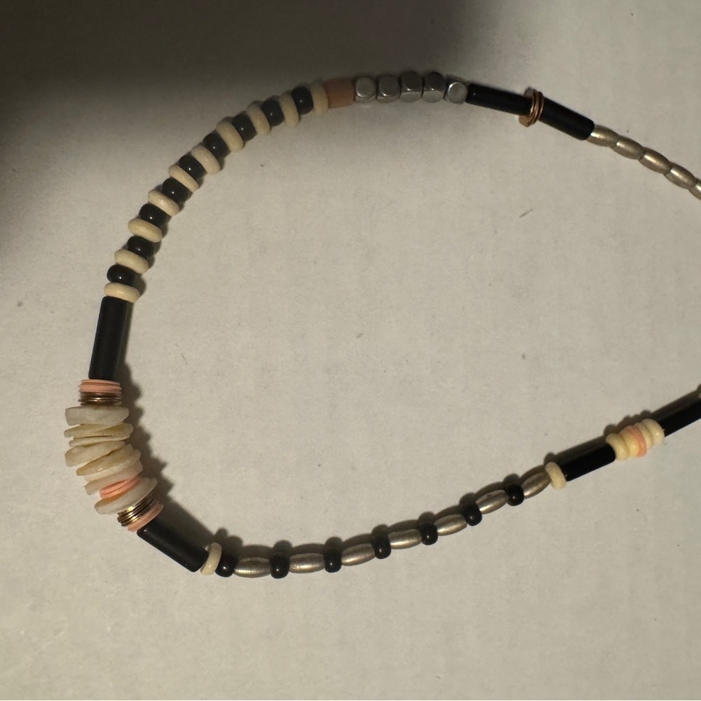 Black and Cream Beaded Necklace